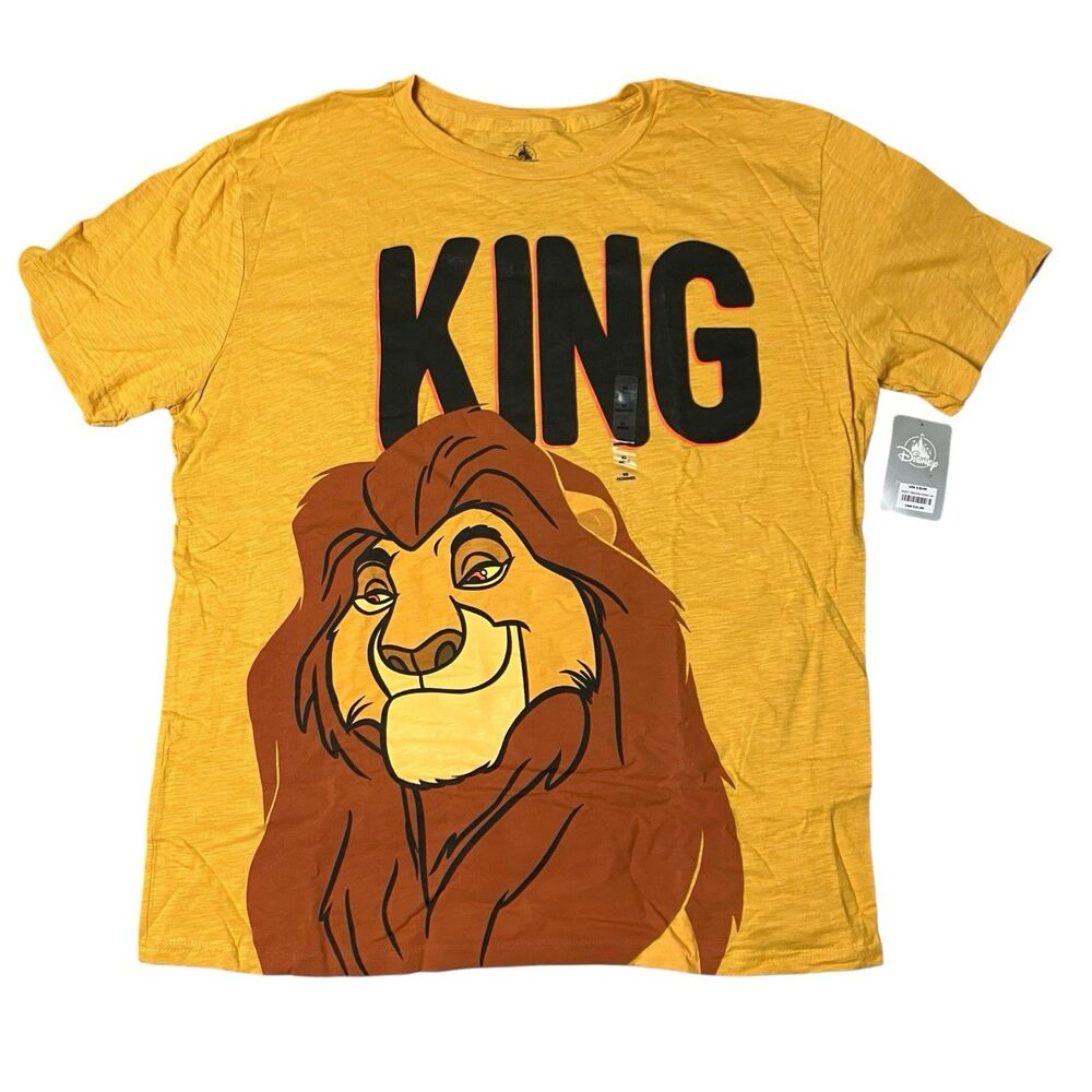 Disney Lion King T-Shirt Womens XL Yellow‎ Mufasa Big Print King